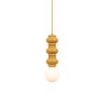 Retro hanglamp okergeel met mat glas - Fedde, Nieuw, Overige materialen, Retro, 75 cm of meer