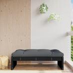 vidaXL Tuinvoetenbank 120x80 cm massief grenenhout zwart, Verzenden, Nieuw