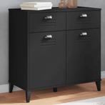 vidaXL Dressoir VIKEN 80x40x80 cm bewerkt hout zwart, Huis en Inrichting, Verzenden, Nieuw, 50 tot 100 cm, 25 tot 50 cm