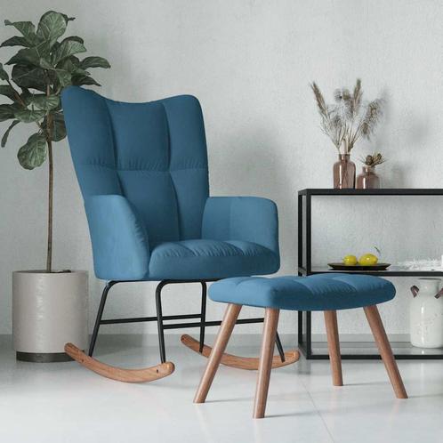 vidaXL Schommelstoel met voetenbank fluweel blauw, Kinderen en Baby's, Speelgoed | Buiten | Speeltoestellen, Nieuw, Verzenden