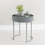 Bijzettafel Rill rond 46x40 cm grijs [en.casa], Huis en Inrichting, Tafels | Bijzettafels, Verzenden, Nieuw