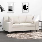 vidaXL Sierkussens 2 st 40x40 cm kunstleer crèmekleurig, Huis en Inrichting, Woonaccessoires | Kussens, Verzenden, Nieuw