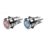 BEP waterdichte RVS drukknopschakelaar, LED, 12 of 24 volt,, Watersport en Boten, Ophalen of Verzenden, Nieuw