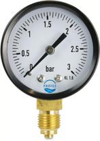 Profec manometer met onderaansluiting, droog, 63 m, Doe-het-zelf en Verbouw, Meetapparatuur, Nieuw, Verzenden