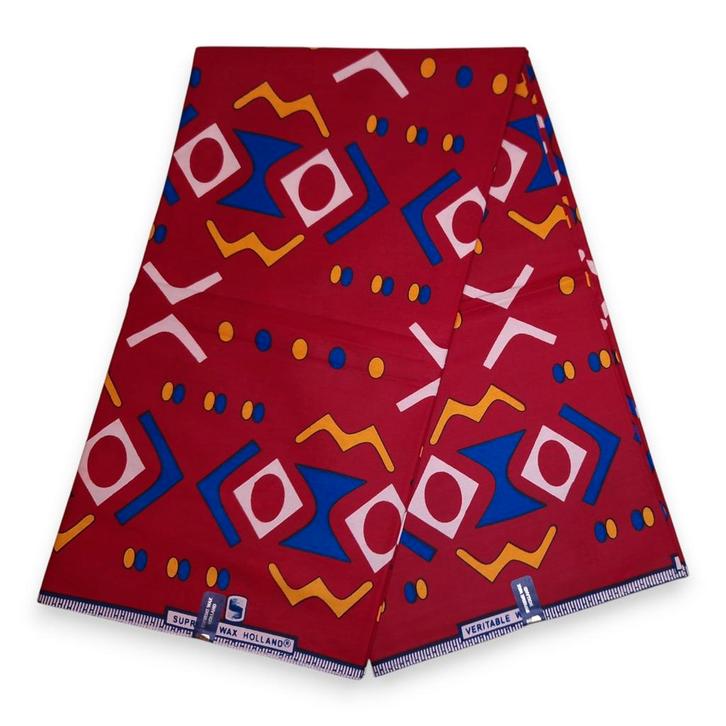 Afrikaanse stof - Rode Bogolan - 100% katoen - 1 yard, Hobby en Vrije tijd, Stoffen en Lappen, Nieuw, Ophalen of Verzenden