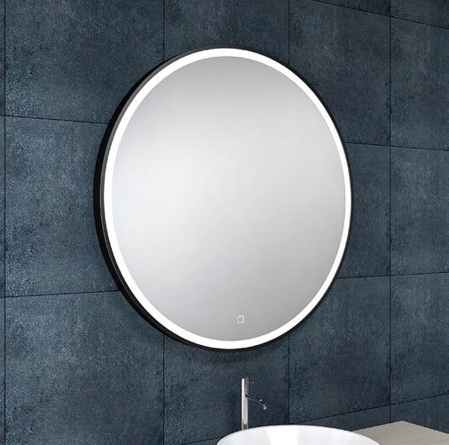Maro spiegel 800mm rond + Led matzwart, Huis en Inrichting, Badkamer | Badkamermeubels, Nieuw, Verzenden