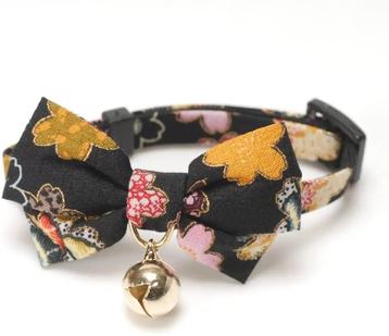 Necoichi kattenhalsband kimono strik - kleur paars en zwa... beschikbaar voor biedingen