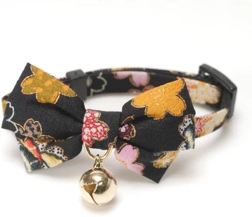 Necoichi kattenhalsband kimono strik - kleur paars en zwa..., Dieren en Toebehoren, Hondenriemen, Nieuw, Ophalen of Verzenden