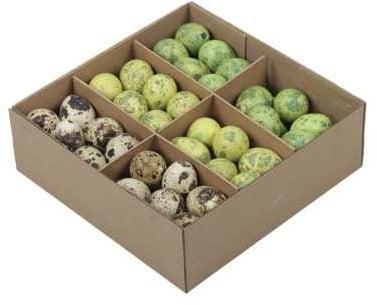 Kwarteleitjesmix donkergroen doos 72 stuks uitgeblazen voor, Hobby en Vrije tijd, Knutselen, Nieuw, Ophalen of Verzenden