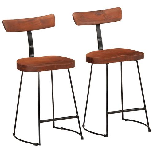 vidaXL Barkrukken 2 st 49x43x79 cm massief mangohout, Huis en Inrichting, Barkrukken, Nieuw, Verzenden