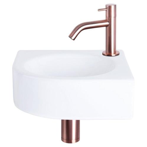 Differnz Cleo fonteinset keramiek - kraan gebogen rood koper, Doe-het-zelf en Verbouw, Sanitair, Nieuw, Verzenden
