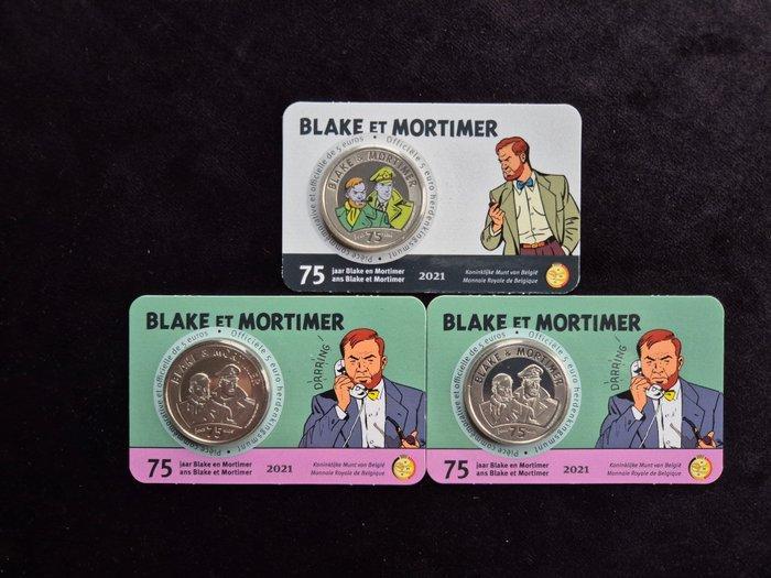 België. 5 Euro 2021 75 Jaar Blake en Mortimer Coincards (3, Postzegels en Munten, Munten | Europa | Euromunten