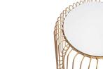 Ronde set van 2 bijzettafels VARIATION 50cm goud spiegelglas, Huis en Inrichting, Tafels | Sidetables, Nieuw, Ophalen of Verzenden