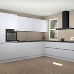 Sneeuwwitte hoogglans greeploze keuken Utrecht 21742, Huis en Inrichting, Keuken | Complete keukens, Verzenden, Nieuw