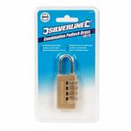 Silverline Messing combinatiehangslot - 4-cijferig - 50 m..., Ophalen of Verzenden, Nieuw
