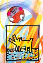 UTOPIA XX - Keith Haring vs Utopia- Dog and red bubbles, Antiek en Kunst