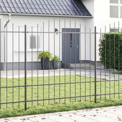 vidaXL Tuin Hek Grijs 680 x 175 cm, Tuin en Terras, Schuttingen, Nieuw, IJzer, Verzenden