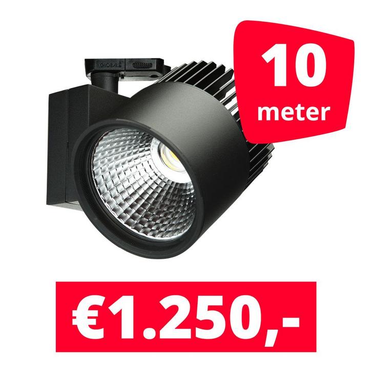 LED Railverlichting Concentra Zwart 3000K 10 spots + 10M, Zakelijke goederen, Kantoor en Winkelinrichting | Winkel en Inventaris