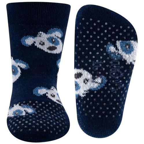 Antislipsokjes met nopjes - Donkerblauw met Hondenkoppen - 1, Kinderen en Baby's, Babykleding | Schoentjes en Sokjes, Nieuw, Ophalen of Verzenden