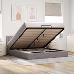 vidaXL Ottoman bed met matras 180x200cm stof taupe, Eenpersoons, Verzenden, Nieuw, 80 cm