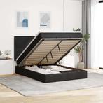 vidaXL Ottoman bed met matrassen en LEDs 140x200cm fluweel, Verzenden, Zwart, 140 cm, 200 cm