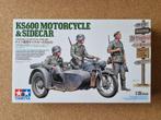 Tamiya 35384 German KS600 Motorcycle & Sidecar 1:35, Hobby en Vrije tijd, Modelbouw | Auto's en Voertuigen, Verzenden, Nieuw, Tamiya