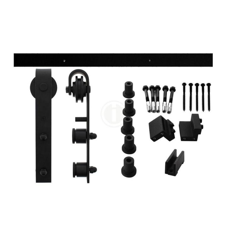 Intersteel Schuifdeursysteem voor glasdeuren - mat zwart, Doe-het-zelf en Verbouw, Deuren en Horren, Nieuw, Verzenden