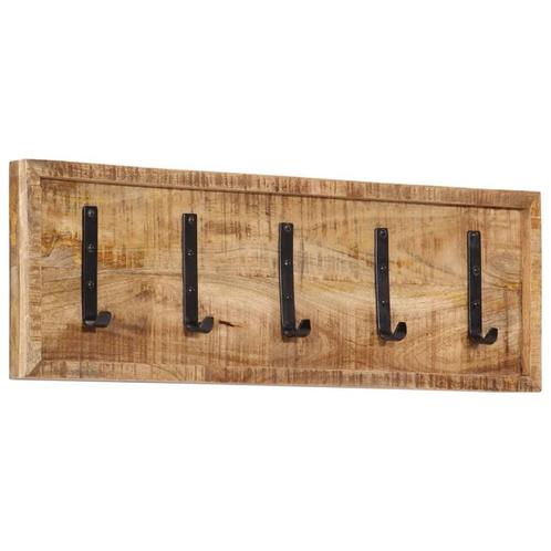vidaXL Wandkapstok met 5 haken massief mangohout, Huis en Inrichting, Woonaccessoires | Kapstokken, Nieuw, Verzenden