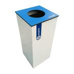 Papierbak 36x36x81 cm, afvalbak, blauwe bovenplaat, gebruikt, Ophalen of Verzenden, Gebruikt