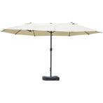 TRUUSK Dubbele Tuinparasol Terrasparasol Met Handzwengel En, Tuin en Terras, Parasols, Verzenden, Nieuw