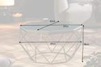 Elegante salontafel DIAMOND 70cm groen messing met marmeren, Ophalen of Verzenden, Nieuw
