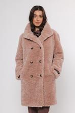 -21% Rino & Pelle  Rino & Pelle mid long teddy coat ena.7002, Kleding | Dames, Jassen | Winter, Verzenden, Nieuw, Roze