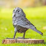 Sculptuuur voor buiten, Grote metalen uil - 370 mm - Metaal