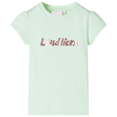 vidaXL Kindershirt met kapmouwen 104 zachtgroen, Kinderen en Baby's, Kinderkleding | Overige, Nieuw, Verzenden