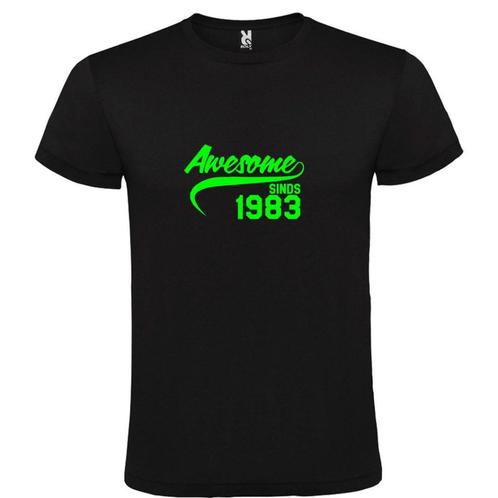 T-shirt bedrukt met de tekst Awesome sinds 1983, Kleding | Heren, T-shirts, Overige kleuren, Nieuw, Overige maten, Verzenden