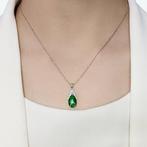 Hanger - 18 karaat Witgoud - 2.03ct. tw. Jade - Diamant, Sieraden, Tassen en Uiterlijk, Antieke sieraden