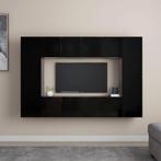 vidaXL 8-delige Tv-meubelset spaanplaat zwart, Huis en Inrichting, Kasten | Televisiemeubels, Nieuw, Verzenden