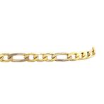 Bicolour gouden armband figaro 19.5 cm 14 krt, Ophalen of Verzenden, Nieuw