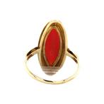 Gouden ring met bloedkoraal 14 krt, Ophalen of Verzenden, Nieuw