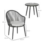 TRUUSK Bistroset Rotan Bankstel Terrasset, 2 Stoelen, 1 Tafe, Verzenden, Nieuw