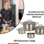 RVS Pannenset 7-delig Geschikt voor Gas, Inductie, Keramisch, Huis en Inrichting, Keuken | Potten en Pannen, Verzenden, Nieuw