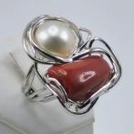 Bloedkoraal - Zilver - Ring - MIDDELLANDSE ZEE KORAAL, Nieuw
