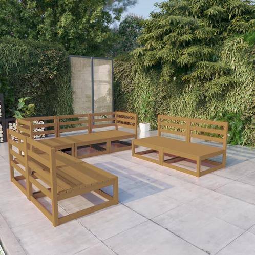 vidaXL 7-delige Loungeset massief grenenhout honingbruin, Tuin en Terras, Tuinsets en Loungesets, Loungeset, Nieuw, Verzenden
