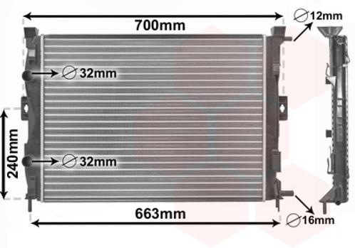 RADIATOR VOOR RENAULT MEGANE II M 2002-2005 8200115541, Auto-onderdelen, Airco en Verwarming, Nieuw, Ophalen of Verzenden