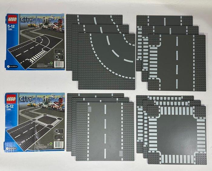 Lego - City - Wegenplaten - Grondplaten - 12x - 7280/7281 -, Kinderen en Baby's, Speelgoed | Duplo en Lego