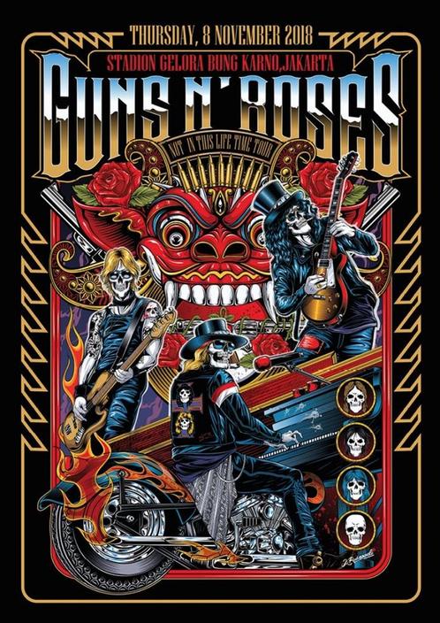 Posters - Poster Guns n Roses - Jakarta, Verzamelen, Muziek, Artiesten en Beroemdheden, Zo goed als nieuw, Verzenden
