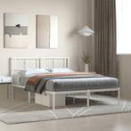 vidaXL Bedframe met hoofdbord metaal wit 120x190 cm, Huis en Inrichting, Verzenden, Wit, Nieuw, 190 cm of minder