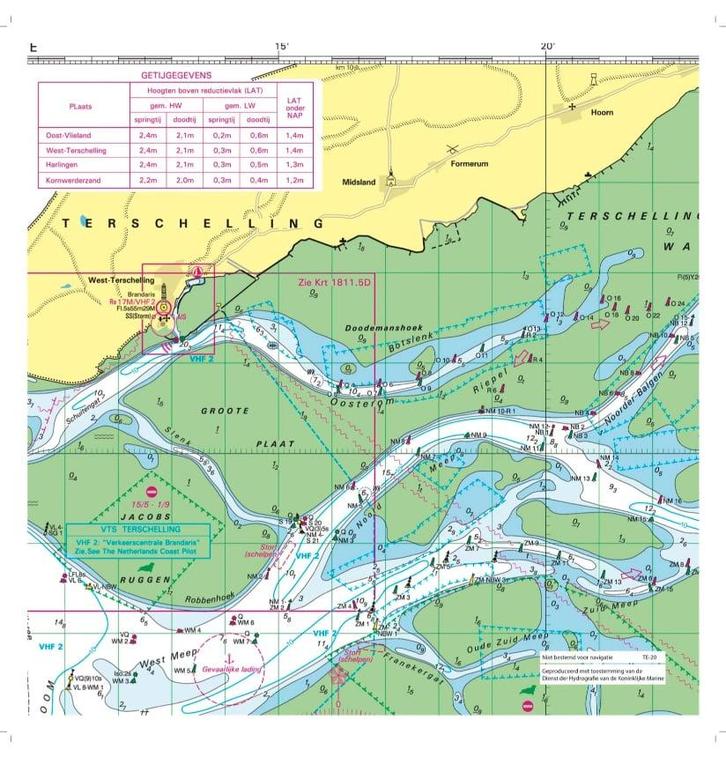 Kaartkussen Terschelling, Watersport en Boten, Accessoires en Onderhoud, Nieuw, Ophalen of Verzenden