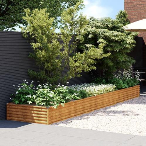 vidaXL Plantenbak verhoogd 482x100x36 cm cortenstaal, Tuin en Terras, Bloembakken en Plantenbakken, 100 cm of meer, Nieuw, Metaal
