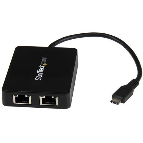 StarTech USB-C naar dual Gigabit Ethernet adapter met USB, Computers en Software, Pc- en Netwerkkabels, Nieuw, Ophalen of Verzenden